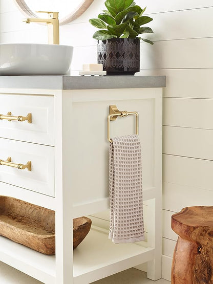 Amerock Champagne Bronze Towel Ring - 5-1/4 in Length - Hand Towel Holder for Bathroom or Kitchen