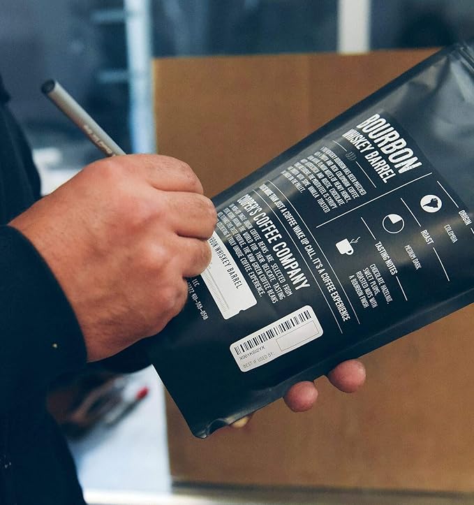 Bourbon Whiskey Barrel Aged Coffee Beans, Ground, Single Origin Colombian Coffee Aged in Kentucky Bourbon Whiskey Barrels - 12 oz Bags