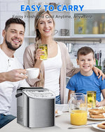 Load image into Gallery viewer, Ice Maker Machine Countertop 26lbs/24H, Portable Quiet Ice Makers Cubes in 9PCS/7Min, Self Cleaning, Ice Maker with Scoop for Kitchen, Home, Party