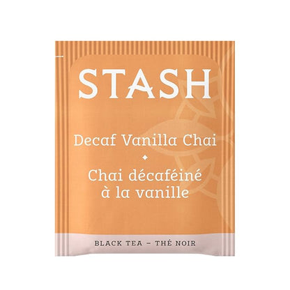 Stash Tea Decaf Vanilla Chai Black Tea, Box of 100 Tea Bags