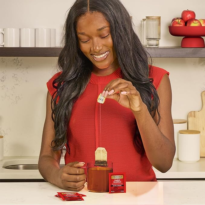 Twinings Extra Bold English Breakfast Black Tea Individually Wrapped Bags, 20 Count (Pack of 1), Robust, Caffeinated, Enjoy Hot or Iced, 20 Teabags