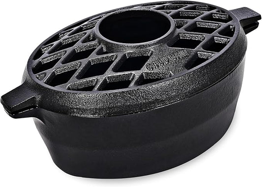 G Good Gain Wood Stove Steamer,Fireplace Humidifier,Cast Iron Humidifier for Stove, Matte Black Finish, Rust Resistant, Lattice Top, 2.5 Quart Capacity,Wood Burning Stove Indoor Decorative
