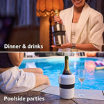 Load image into Gallery viewer, Huski Champagne Chiller | NEW | Award-Winning Iceless Design with Detachable Bottle Stopper | Keeps Wine Cold up to 6 Hours | Fits most 750ml Champagne, Prosecco &amp; Sparkling Wine Bottles (Powder Pink)