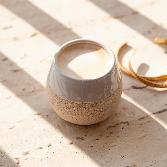 Ceramic Espresso Cups Set of 4, 4.5oz capacity - Small Modern Coffee Cups - Dishwasher Safe Cortado Macchiato Coffee Mugs for Nespresso Machine - Demitasse Cups - Espresso Accessories - Expresso Cup