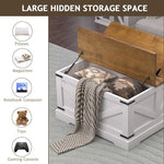 Load image into Gallery viewer, Farmhouse Coffee Table with Hidden Storage Compartment, White Square Coffee Table for Living Room, Wood Center Table with Hinged Lifting Tabletop for Home