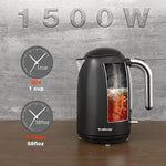 Load image into Gallery viewer, Electric Kettles, 1.7L Tea Kettle, Hot Water Boiler Heater, Stainless Steel Electric Teapots BPA Free, Auto Shut-Off &amp; Boil-Dry Protection, 120V/1500W-Black