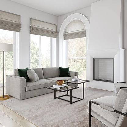 Henn&Hart 43" Wide Square Coffee Table in Blackened Bronze, Modern coffee tables for living room, studio apartment essentials