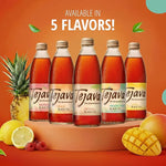 Load image into Gallery viewer, Tejava Peach Black Iced Tea, 4 Pack, 12oz Glass Bottles, Unsweetened, Non-GMO, Kosher, No Sugar or Sweeteners, No calories, No Preservatives, Brewed in Small Batches
