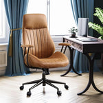 Load image into Gallery viewer, High Back Office Chair,Modern Swivel Office Chair,Brown Suede Fabric Gaming Chair,Height Adjustable Home Office Desk Chair with Lumbar Support