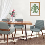 Load image into Gallery viewer, LUNLING Mid Century Modern Faux Leather Dining Room Chairs,Upholstered Seat Metal Legs Chairs Blue Faux Leather Kitchen Chair Reception Room Chair,1PCS