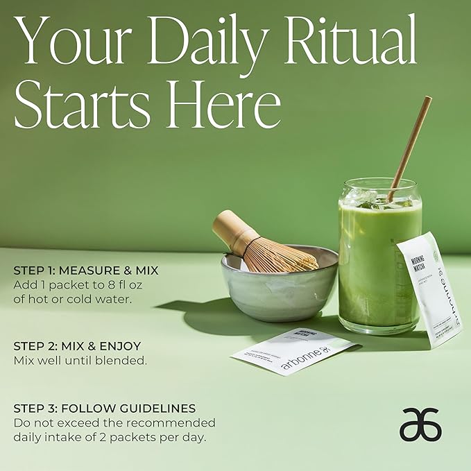 Arbonne Morning Matcha Green Tea Powder – Organic Japanese Matcha Powder with MCT Oil for Sustained Energy, Focus & Antioxidant Support – Vegan, Gluten-Free, Non-GMO – 30 Servings