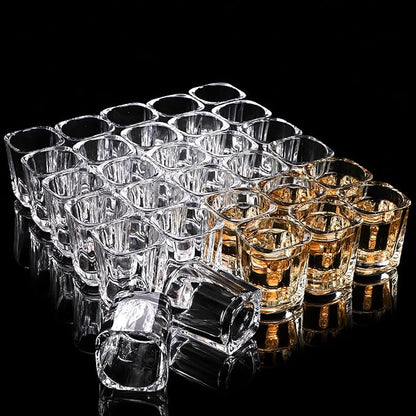 30 Pack Heavy Base Shot Glasses Set, 2.2 oz Clear Whiskey Glasses, Square Shot Glass Bulk, Small Thick Glass Cups for Vodka Tequila Espresso Liquor, Ideal Supplies for Bar Party
