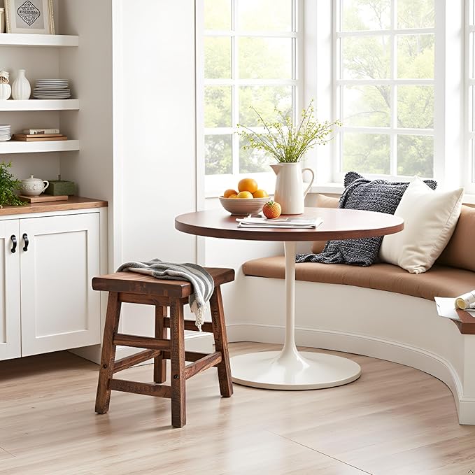 Alaterre Furniture Durango 20-Inch Tall Industrial Wood Dining Stool - Table or Extra Seat - Unique Rustic Industrial Style and Comfort - Farmhouse, Solid Wood Furniture