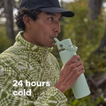 Load image into Gallery viewer, Hydro Flask Water Bottle - Insulated Stainless Steel - Wide Straw Lid, Non Spill, Leakproof in 40 Oz Oat Tan