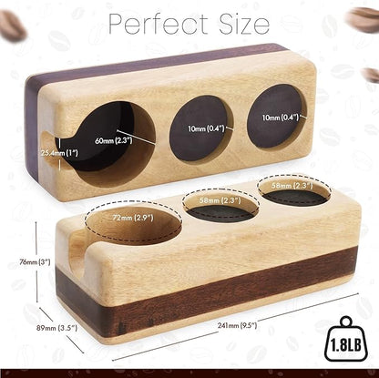 72mm Tamper Holders - Wooden Portafilter Holder & Espresso Station