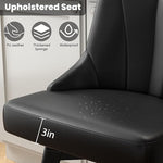 Load image into Gallery viewer, Swivel Bar Stools with Backs, 24" Counter Height Barstools Set of 8, Fabric Upholstered Counter Bar Stools with Solid Wood Legs for Kitchen Island, Home Bar, Black