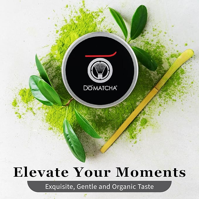 DoMatcha - Organic Ceremonial Green Tea Matcha Powder, Natural Source of Antioxidants, Caffeine, and L-Theanine, Promotes Focus and Relaxation, Kosher, 25 Servings (1 oz)