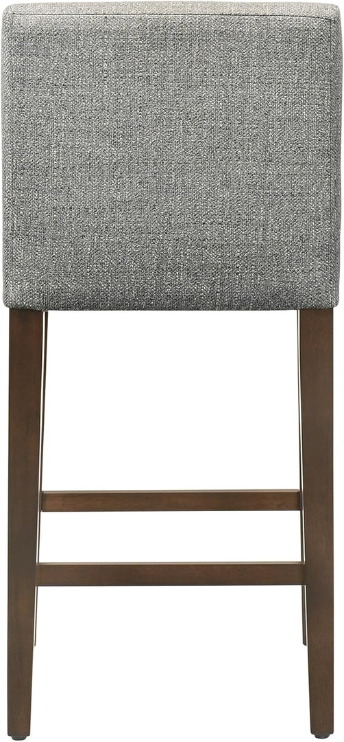 CHITA Counter Height Bar Stools Set of 2, 27" H Seat Height Upholstered Barstools, Fabric in Fog Grey