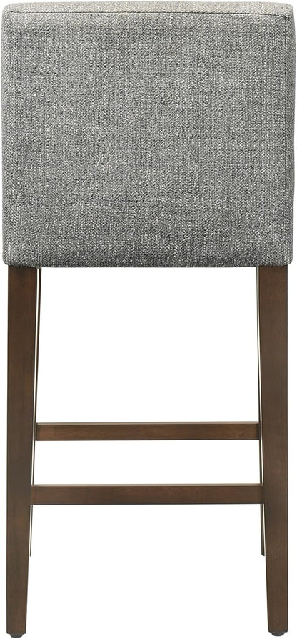CHITA Counter Height Bar Stools Set of 3, 27" H Seat Height Upholstered Barstools, Fabric in Fog Grey
