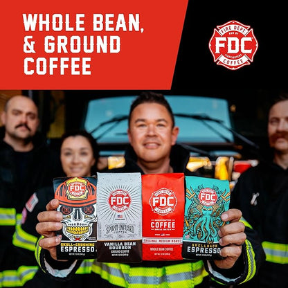 Fire Department Coffee - Gives Back to Firefighters - Bold & Smooth Shellback Espresso Coffee Beans - Roasted in the USA - Veteran Owned - 12 oz