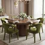 Load image into Gallery viewer, Olive-Green Velvet Dining Chairs Set of 2, Modern Solid Wood Kitchen Chairs, All-Over Fabric Upholstered Side Chairs for Kitchen/Dining Room/Living Room/Restaurant