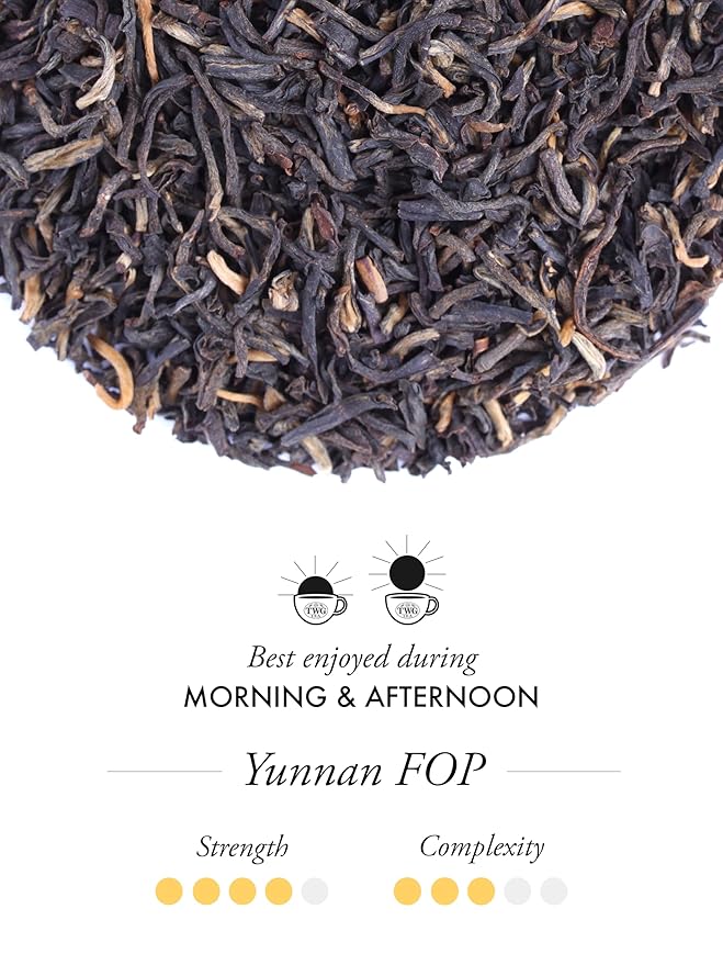 TWG Tea | Yunnan FOP | Black Tea | Earthy Suave Aftertaste | 15 Hand Sewn Cotton Teabags | Gift Set