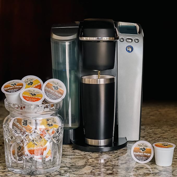 Roast Ridge Single Serve Coffee Pods for Keurig K-Cup Brewers, Variety Pack, Medium Roast, 100 Count (50 each: Salted Caramel, Southern Pecan)