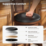 Load image into Gallery viewer, PHI VILLA 30 inch Bar Stools Set of 6, Swivel Wooden Barstools Tall Upholstered Faux Leather Barstool with Back, Vintage Bar Height Chairs,Kitchen Stools, Pub