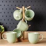 Load image into Gallery viewer, AmorArc 12oz Coffee Mugs, Ceramic Coffee Mugs set of 6 for Man, Woman, Dad, Mom, Modern Coffee Mugs with handle for Latte/Cappuccino/Milk/Cocoa. Dishwasher&amp;Microwave Safe, Olive Green