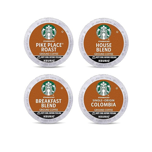 Starbucks K-Cup Coffee Pods, Medium Roast Coffee Variety Pack for Keurig Brewers, 100% Arabica, 1 Box (96 Pods)