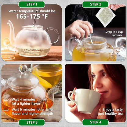 Yerba Mate Tea - Green Cut & Sifted - Unsmoked Energy Boost - 200 Tea Bags - Packed with Nutrients - Your Perfect Coffee Replacement