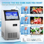 Load image into Gallery viewer, Commercial Ice Maker Machine 155Lbs/24H, 15" Wide Under Counter/Freestanding Ice Machine, 45 Ice Cubes in 4-15 Mins, 35Lbs Ice Storage, 2 Water Supply Modes, Built-in Ice Maker for Home, Bar, Outdoor