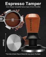 Load image into Gallery viewer, 51mm Espresso Tamper, Coffee Tamper with 30lbs Spring Loaded, Barista Espresso Coffee Tamper with Stainless Steel Ripple Base and Rosewood Handle Fits for All 51mm Espresso Machines