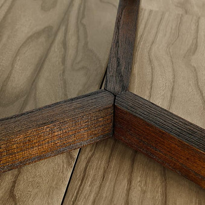 PADMA HOUSE 19.3" Round Wood End Table, 2-Tier Solid Wood Rounded Accent Side Table Circle Nightstand Table with Storage Shelf Vintage Furniture for Home Living Room Bedroom,Rustic Brown 3338NC