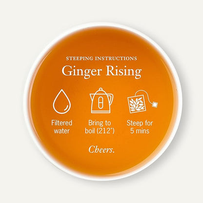 Steven Smith Teamaker Ginger Rising No. 79, Organic Ginger, Lemon, Herbal Tea Blend, Caffeine-Free, Sugar-Free, Sustainably Grown, Tea Bags, 15 Sachets, 1.48oz each