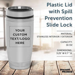 Load image into Gallery viewer, DISCOUNT PROMOS Custom Stainless Steel Tumblers 16 oz Set of 6/12/24 Personalized Bulk Pack Perfect for Coffee Soda Other Hot Cold Beverages - Silver