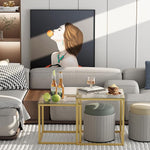 Load image into Gallery viewer, VILAWLENCE Coffee Table Set of 2, Modern Gold Glass Side Table, Metal Frame Square End Table, Center Tables Nesting Coffee Table for Living Room,Bedroom and Small Spaces