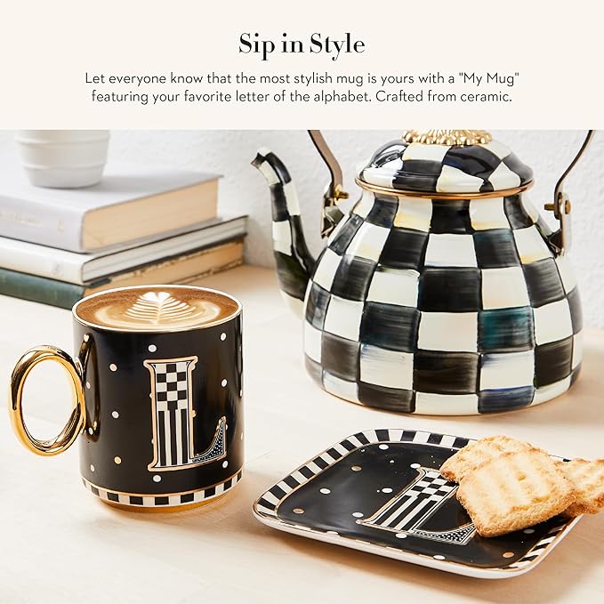 MACKENZIE-CHILDS My Mug, Decorative Ceramic Coffee Mug with Handle, J