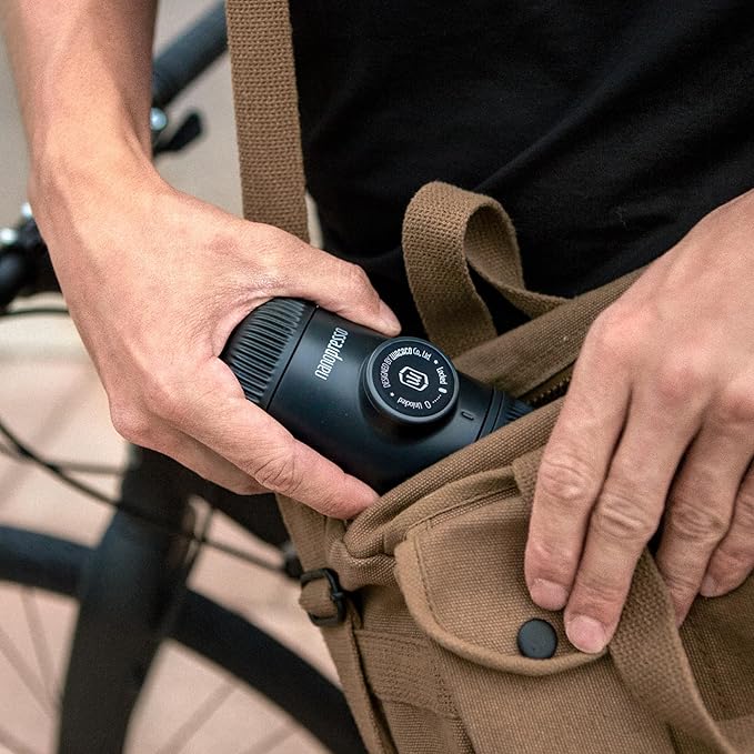 WACACO Nanopresso Portable Espresso Maker,Upgraded Version of Minipresso, 18 Bar Pressure Ground Coffee, Small Travel Coffee Maker, Manually Operated, Perfect for Trips and Camping Outdoor