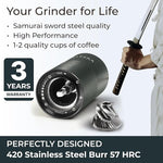 Load image into Gallery viewer, Manual Coffee Grinder by Alpaca Ventures - Stainless Steel Conical Burr Coffee Grinder Manual with Adjustable Setting Double Bearing Hand Espresso Grinder Perfect for Home, Office and Camping