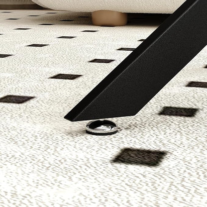 Oval Coffee Table Modern Living Room Table with Tempered Glass Top and Black Metal Legs Contemporary Stylish Center Table Tea Table for Living Room Office