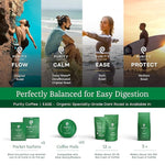 Load image into Gallery viewer, Purity Coffee EASE Dark Roast Low Acid Organic Coffee - USDA Certified Organic Specialty Grade Arabica Single-Serve Packets - Third Party Tested for Mold, Mycotoxins and Pesticides - 5 ct Box