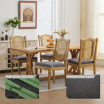 Load image into Gallery viewer, Vintage French Country Dining Chairs Set of 6, Grey Cane Back Rattan Dining Chairs with Linen Upholstered Seat, Solid Wood Legs, Farmhouse Kitchen &amp; Dining Room, Sillas De Comedor (Gray, 6Pcs)