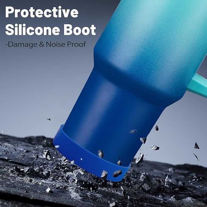 40 oz Water Bottle Tumbler with Lid and Straw - Wide Mouth Travel Coffee Mug with Handle, Reusable Leakproof Stainless Steel Vacuum Insulated Cup Keep Cold 34 Hrs Hot 10 Hrs