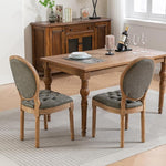 Load image into Gallery viewer, Vintage French Country Dining Chairs Set of 2, PU Leather Dining Chairs with Solid Wood Legs, Upholstered Dining Chair, Sillas para Comedor, Kitchen &amp; Dining Room Chair (Olive Green, PU, 2Pcs)