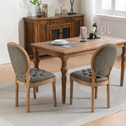 Vintage French Country Dining Chairs Set of 4, PU Leather Dining Chairs with Solid Wood Legs, 4 Dining Chair Set, Sillas para Comedor, Kitchen & Dining Room Chair (Olive Green, PU, 4Pcs)