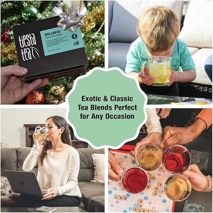 Tiesta Tea - Wellness Tea Sampler Dry Flight Set, Loose Leaf, High to No Caffeine, Makes Hot & Iced, Assorted Brew Sets with Herbal, Chai, Fruit Drinks & More, 8 Resealable Sample Pouches