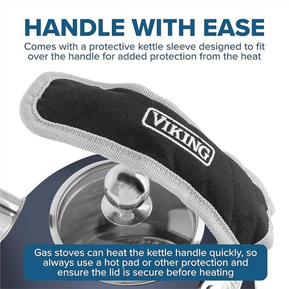 Viking Stainless Steel Whistling Tea Kettle, Slate