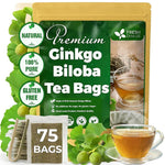 Load image into Gallery viewer, FreshDrinkUS, Premium 75 Ginkgo Biloba Leaf Tea Bags, 100% Natural &amp; Pure from Ginkgo Biloba Leaves. Loose Leaf Herbal Tea. Made with Eco-Conscious Tea Bags. No Sugar, No Caffeine, No Gluten, Vegan.