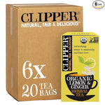 Load image into Gallery viewer, Clipper Tea Lemon &amp; Ginger Teabags – Caffeine Free, USDA Organic, Great Hot or Iced – Aromatic, Natural, Fair &amp; Delicious – 120 Tea Bags